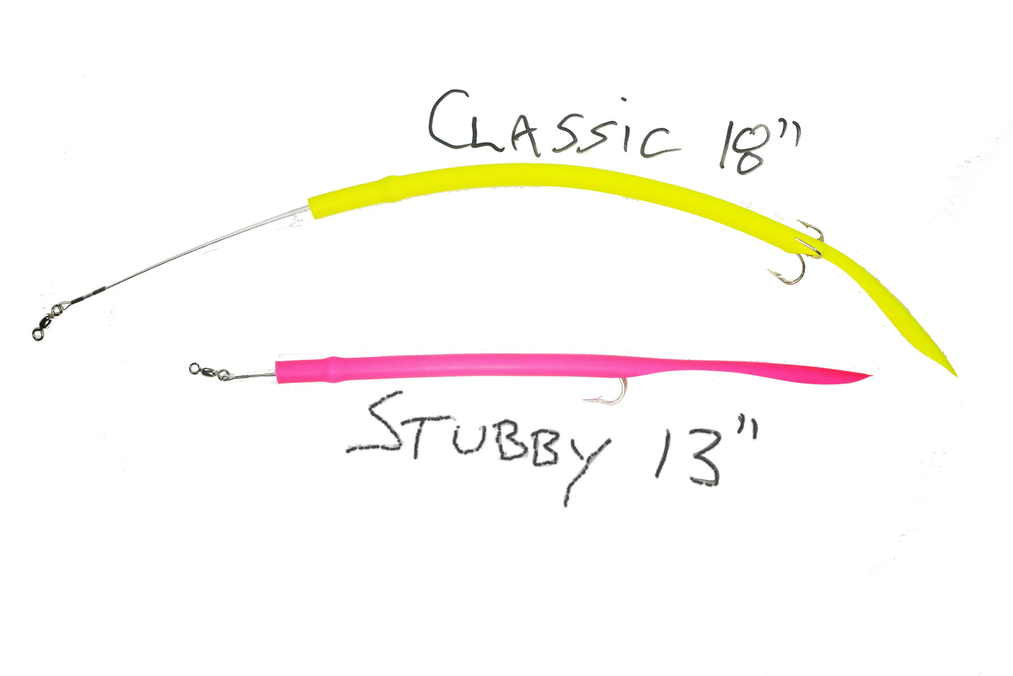 STUBBY CHARTREUSE CLASSIC CUDA TUBES J-HOOK - 2 or 5 Pack - FREE SHIPPING