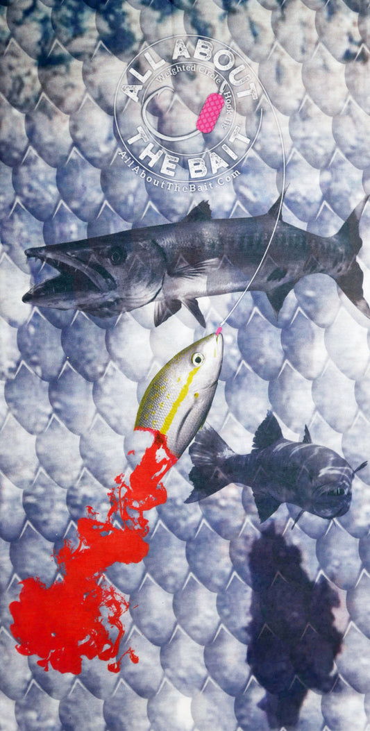 All About The Bait - Bloody Yellowtail Cuda Face Mask - (1 For $7) (3 FOR $18) (5 FOR $25)